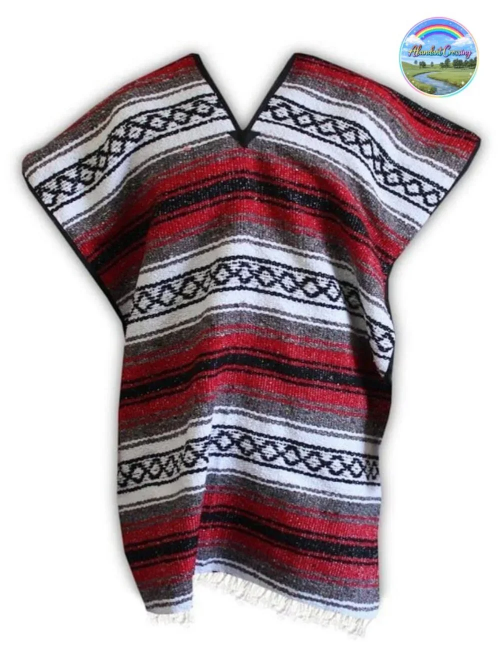 Authentic Mexican Poncho - Soft Acrylic, Machine Washable